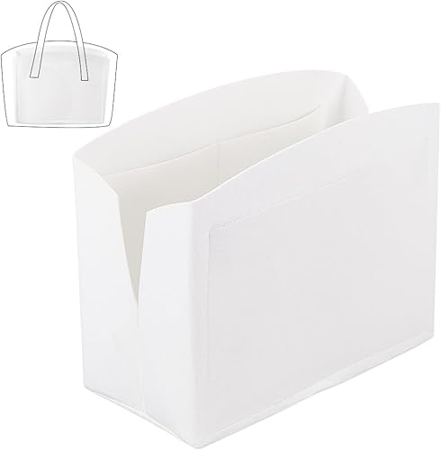 PH PandaHall Organizador de fieltro blanco para bolso, 11.8 x 5.1 x 9 pulgadas, plegable, organizador de bolsillo para mujer, bolso, cartera,
