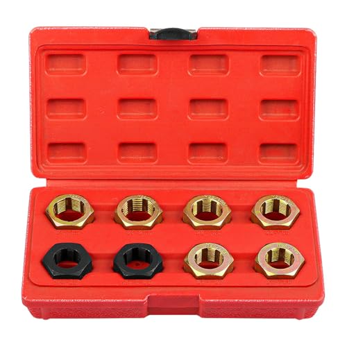 Leapiture 8PCS Car Transmission Shaft Screw Repairing Kit Metric Inch Thread Repairer Set Automobiles Screw Tool for Auto Repairing