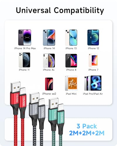 RAVIAD iPhone Ladekabel 2M 3Pack [MFi Zertifiziert] USB auf Lightning Kabel – Ansicht 7