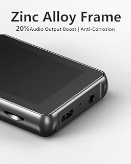 Simple MP3 Player with Bluetooth 5.3,Zinc Alloy Metal Portable Music Player,2.4" Small Touch Screen,HiFi Lossless Sound,FM Radio,3.5mm Jack,No WiFi for Summer Camp & Travel,Black