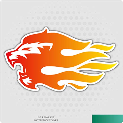 Roaring Lion Flames Car Sticker - Self-Adhesive Vinyl Decal for Car, Home Decor