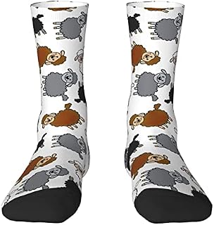 883 Compression Socks Sheep Pattern Crew Socks Soft Athletic Socks Breathable Sports Socks For Walking Jogging Trekking 40cm