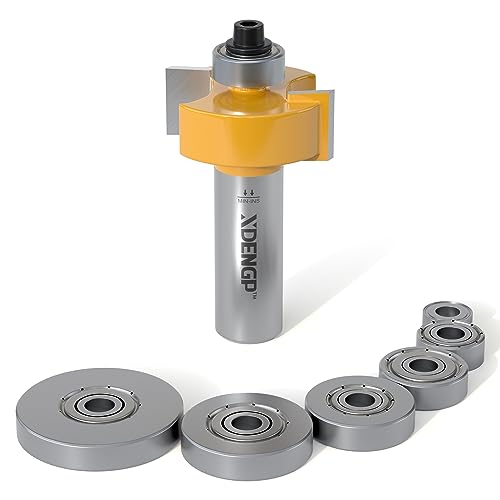 Image of Rabbet Router Bit Set 1 /2 Shank, Rabbeting Router Bits 1pcs with 6 Bearings for Interchangeable and Adjustable Multi Depths Cutter 1 /8 inch, 1 /4 inch, 5 /16 inch, 3 /8 inch, 7 /16 inch, 1 /2 inch