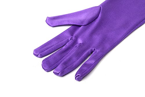 Utopiat Audrey Styled Replica Holly Golightly Satin Opera Gloves For Women | Classic Long Gloves Elbow Length | Long Flapper Evening Glove | Accessories For Girls | Color-Purple #TOP2