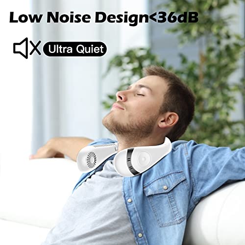 Image of Neck Fan, 5000mAh Foldable Bladeless Fan 360A‚ Cooling Wearable Personal Fan, Rechargeable Hand-free Neck Fan with 3 Speeds, 80 Air Outlet for Travel, Outdoor, Home, Office, School, Camping