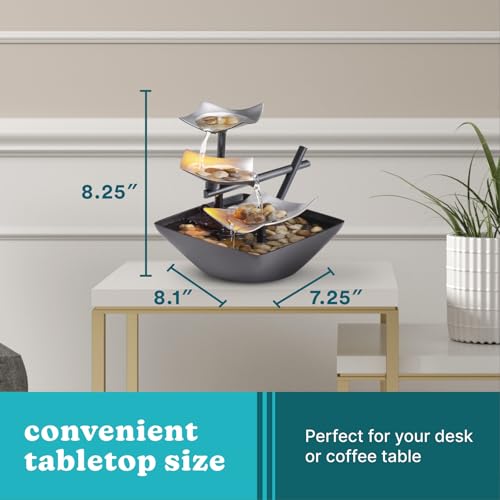 Homedics Tabletop Water Fountain, Home Décor Soothing Sound Machine - Automatic Pump, Deep Basin & Natural River Rocks. Indoor Zen Relaxation for Office, Living Room, or Bedroom, 8.25” Tall by Homedics - Image 7
