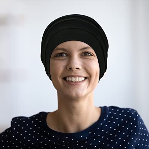 Kisumthy 4 Pieces Cotton Slouchy Chemo Beanies, Chemo Headwear Cancel Hats for Women with Hair Loss - Thumbnail 5