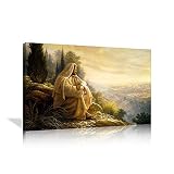 KALAWA Gethsemane Jesus Picture Framed Wall Decor for Living Room Christian Faith Jesus Wall Poster