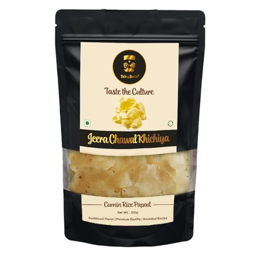 Image of Being Bania Rice Papad, Rajasthani Khichiya-215 Gram|Masala Rice Khichiya|Jeera Chawal Khichiya