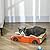 PawHut Cat Scratching Board, 2 in 1 Cat Scratcher Cardboard, Car-shaped Cat Scratch Bed with Catnip, for Indoor Use, 50 x 30 x 12.5cm, Red