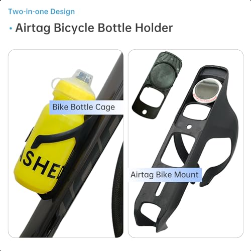 Compatible with Airtag Hidden on Bike Water Bottle Holder, MTB Road Bike GPS Anti-Theft, Waterproof for Airtag Holder, Bicycle Water Bottle Cage, Stealth Conceal Durable Plastic Drink Cup Bracket