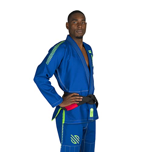 Sanabul Highlights Pro Bjj Gi For Men | Competition Brazilian Jiu Jitsu Gi | Premium Jiu-Jitsu Gi Fabric (Blue, A3) #TOP1