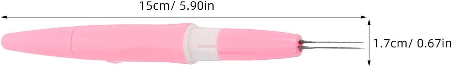 FRCOLOR 3-Needle Felting Pen Tool Set for Embroidery and Punch Needle Crafts, Pink Wool Felt DIY Supplies for Beginners and Hobbyists, Portable Wool Felting Accessory for Handmade