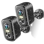 Techage Security Cameras Wireless Outdoor, 2K Battery Powered WiFi Outdoor Camera Wireless with AI Motion Detection, Color Night Vision, 2-Way Talk, IP66 Waterproof, Cloud/SD Storage 2 PACK
