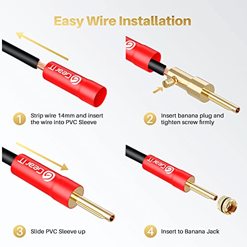 image for GearIT Banana Plugs for Speaker Wire (6 Pairs, 12 Pieces), Pin Plug Cl