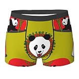 Herren Unterwäsche Boxershorts mit kurzen Beinen, Größe M - Chinesischer Panda Bambus