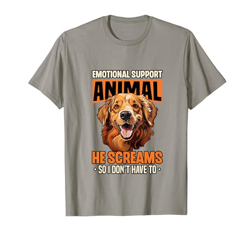 Apoyo Emocional Animal Golden Retriever Amante Perro Mamá Papá Camiseta