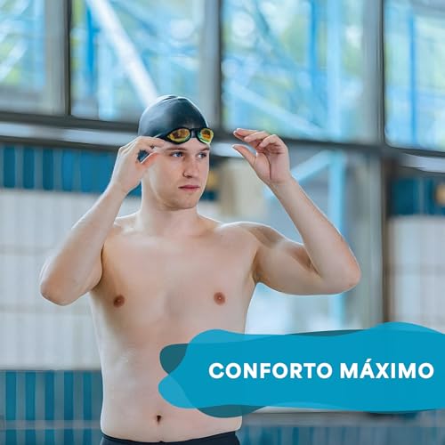 JustGoFit Óculos De Natação Espelhado – Vedação Confortável, Antifog, Campo De Visão Amplo