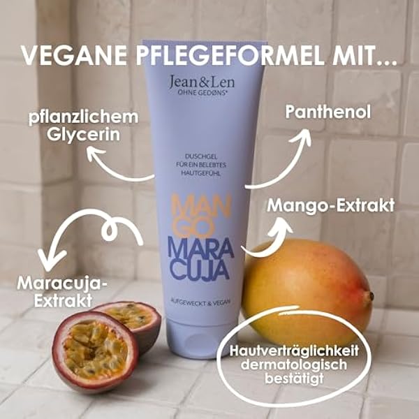 Гель для душа Jean Len Mango Passion Fruit pH-гаутидеал освежающий душ обогащенный экстрактом манго и маракуйи веганский гель для душа без парабенов и силикона 250 мл
