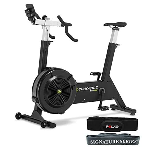 Concept2 BikeErg 2900 Stationary Exercise Bike | PM5 Monitor, Adjustable Air Resistance for Exercise, Conditioning and Strength Training with Polar H10 XS-S: 20-26" Heart Rate Monitor