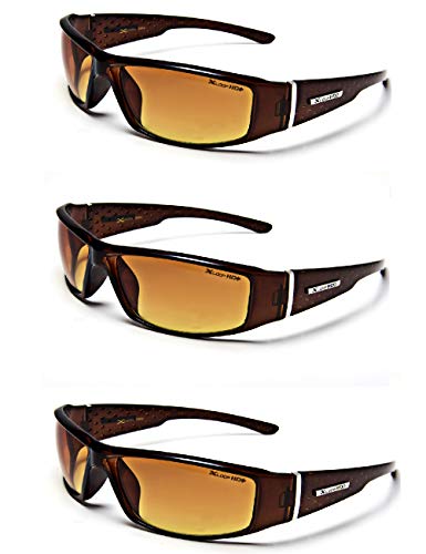 X LOOP Brown 3 PACK Anti-Glare Driving Glasses