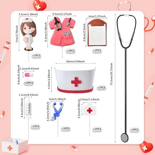 18PCS Nurse Cake Topper Nursing Cupcake Toppers for Nursing Doctor Graduation Party Supplies by RASSLISA - Image 2