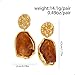 Dainty Irregular Crystal Drop Dangle Earrings for Women Trendy, Statement Chunky 14K Gold Dangly Asymmetric Geometric Zircon Earrings Vintage Jewelry (Brown-Gold)