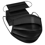 100PCS Black Disposable Face Mask 3 Ply Filter Protection Face Masks Facial Cover