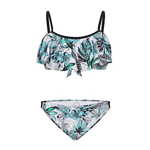 arena Mädchen Sport Bikini Ren (Schnelltrocknend, UV-Schutz UPF 50+, Chlor-/Salzwasserbeständig), Black-Pix Blue-Turquoise (508), 164