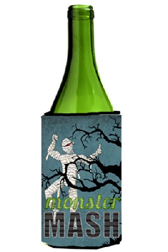 Caroline's Treasures SB3019LITERK Monster Mash with Mummy Halloween Wine Bottle Hugger Bottle Cooler Sleeve Hugger Machine Washable Collapsible Insulator Beverage Insulated Holder