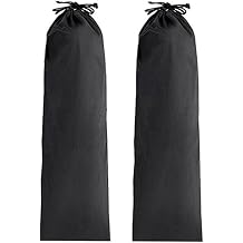 2 Pack Long Drawstring Bag for Tent Poles Tripod and Umbrella Black Oxford Cloth Storage Sack 21x60cm Compact Lightweight Travel Gear Protector