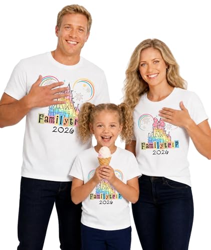 Magical Family Matching Shirt 2026 Vacation Family Matching Outfits Funny Summer Trip Tees Tops White