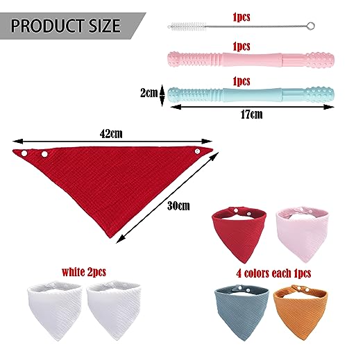 BDSHUNBF 6PCS Baby Bandana Dribble Bibs, Baby Bibs, Super Absorbent Drool Bibs with Adjustable Snaps - Image 2