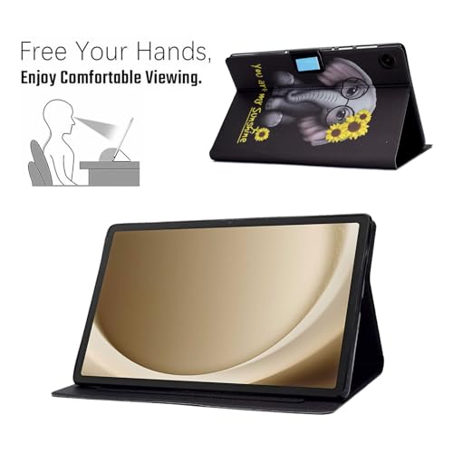 CXTCASE Case for Samsung Galaxy Tab A11 Plus 2025/A9 Plus 2023 11 Inch, Protective Cover Case with Stand Function for Samsung Galaxy Tab A11+/A9+, Chrysanthemum Elephant - Image 4