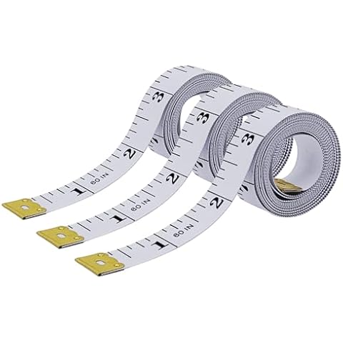 GDMINLO 3-Pack Soft Tape Measure Double Scale Body Sewing Flexible Tailor Craft Vinyl Ruler for Weight Loss Medical Body Measurement, Has Centimetre Scale on Reverse Side 60-inch（White） Cover