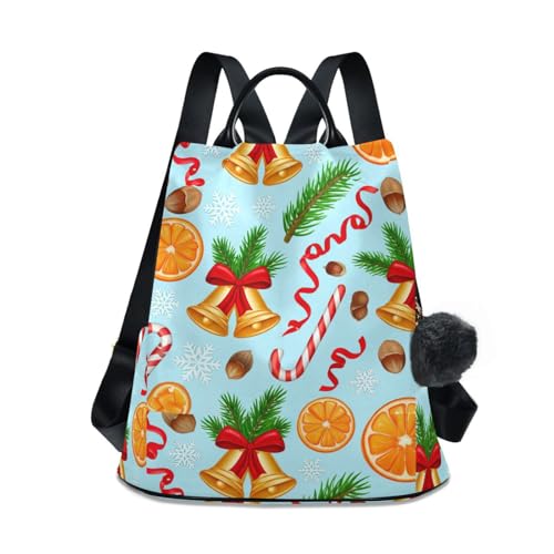 Sac à dos anti-vol femme multi-poches à imprimé flocons de neige