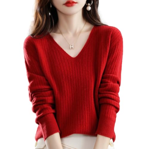 Vネックニットトップス