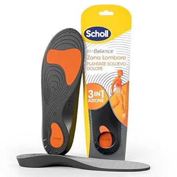 Scholl In-Balance Zona Lombare, Plantare Sollievo Dolore, Lombalgia, Plantari con Gel Ammortizzante a Doppio Strato con Supporto Flessibile per la Zona Lombare, Taglia S (37-39.5), 1 Paio