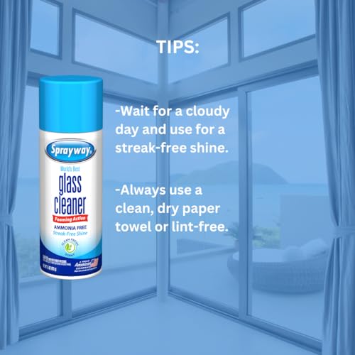sprayway ammonia-free glass cleaner foaming action - streakless shine 15 ounce pack of 1