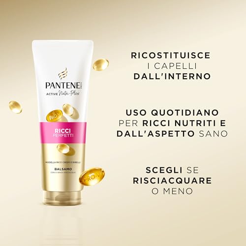 Pantene Pro-V Balsamo Ricci Perfetti 6x230ml per Ricci Crespi e Ribelli, Balsamo Uso Quotidiano, Pro-Vitamina B5 e Miscela di Nutrienti, Senza Olio Minerale e Coloranti, Tecnologia Active Nutri-Plex - Immagine 2