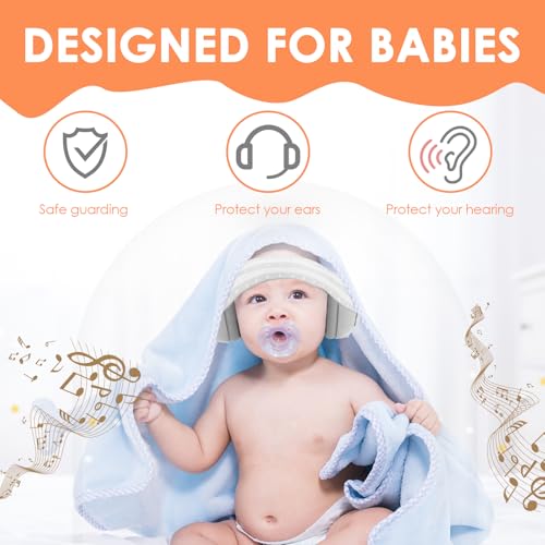 Miniatura 6 de Protección Auditiva Para Bebé, Auriculares 2 En 1, Con Diadema Ajustable Y Acolchado, Orejeras Para Niños Hasta 4 Años, Adecuadas Para Dormir Y Viajar