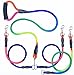 SONQUEEN Double Dog Leash, No Tangle Adjustable Bungee Dual Dog Lead with Hand-protected Foam Handle, Super Shock Absorbing Reflective Rope for Small/Medium Dogs - with waste bag & dispenser