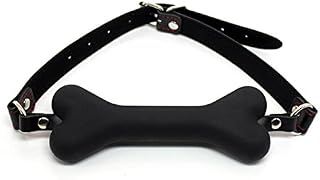 Silicone Bone Gag BDSM Adult Sex Toy Dog Slave Play Game Toy (Black)