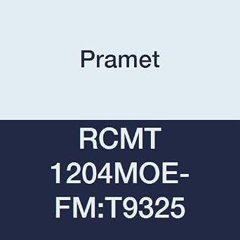 RCMT 1204MOE-FMT9325 Carbide Indexable Turning Insert, Steel P25, Finishing-Semi Roughing, 0.472" Round, Positive Pack of 10