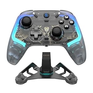 nubia RedMagic Wireless Gaming Controller with Charging Dock, Bluetooth Game Controller Gamepad for PC/Steam/iPhone/Android/Switch, PC Controller with Hall Effect, RGB Lights and Turbo