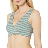 Lamaze Women's Cotton Spandex Sleep Bra for Nursing and Maternity, Cool Mint Stripe, S