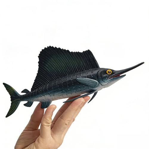 Image of SmilerSmile 7.8 inch Sailfish Figurine Plastic Sea Creature Toy for Toddlers | Solid PVC Action Figure, Simulation Sea Animals, Educational Ocean Animal Model, Non-toxic Safe Bath Toy for Kids