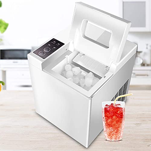 Fabricadora automática de cubos de hielo para encimera, perfecta para mezclar bebidas, fabricadora de hielo de acero inoxidable con cuchara y canasta para hielo qujunji miniatura 1