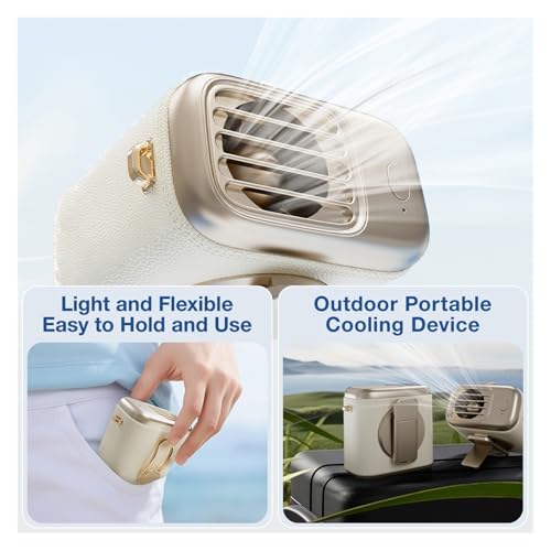 Ventilador de cintura portátil USB con 3 velocidades para refrescarte al aire libre 3