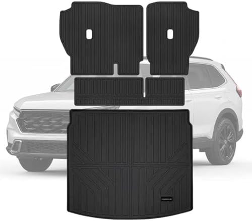 SANBAN-AXE Custom Fit Trunk Mat for 2023 2024 2025 2026 CR-V & CR-V Hybrid - All-Weather Waterproof TPE Liner, (Upper Position) Black